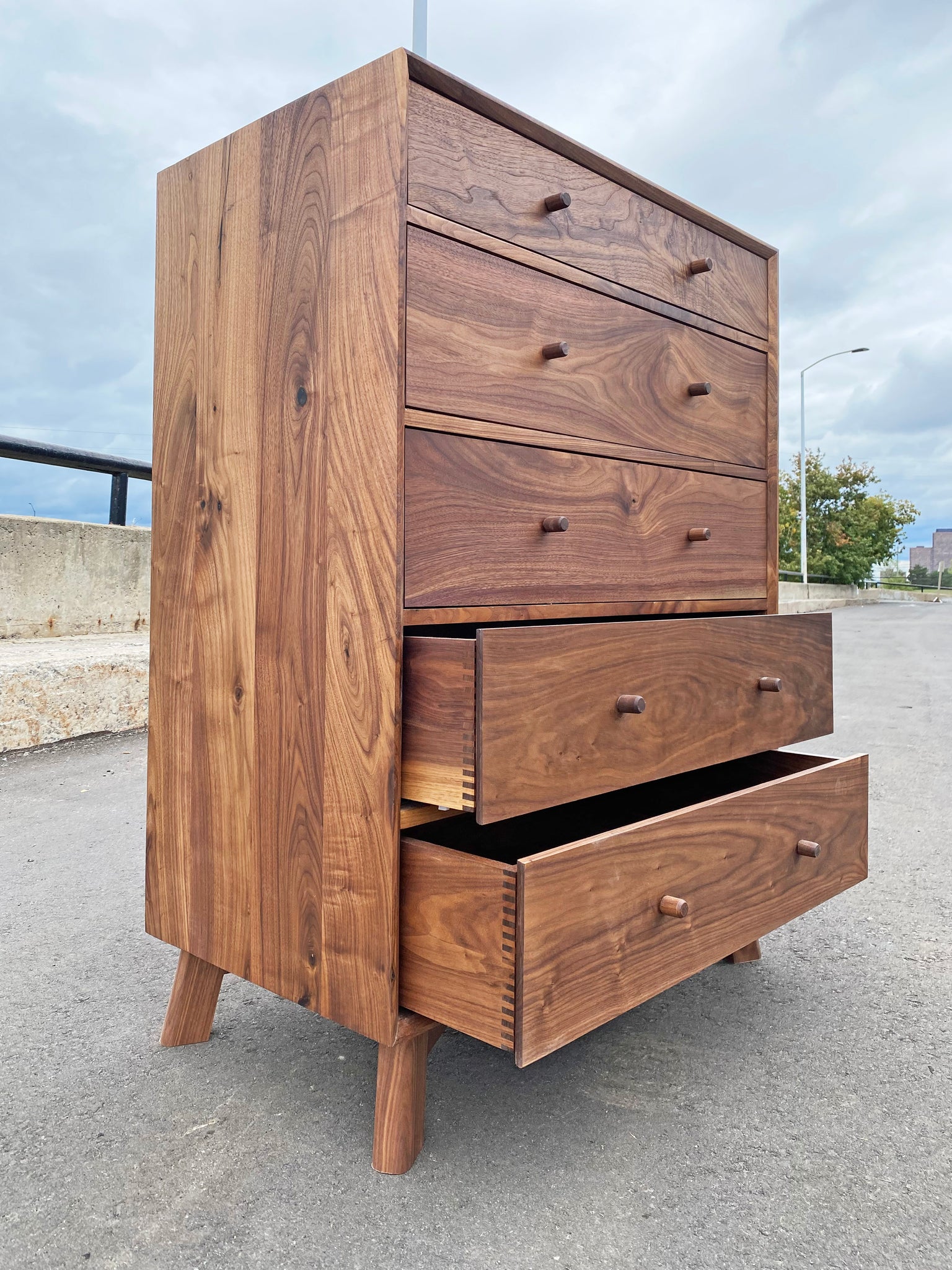 Mid Century Walnut Dresser - Tallboy na coille studio Mid Century Walnut Dresser - Tallboy na coille studio