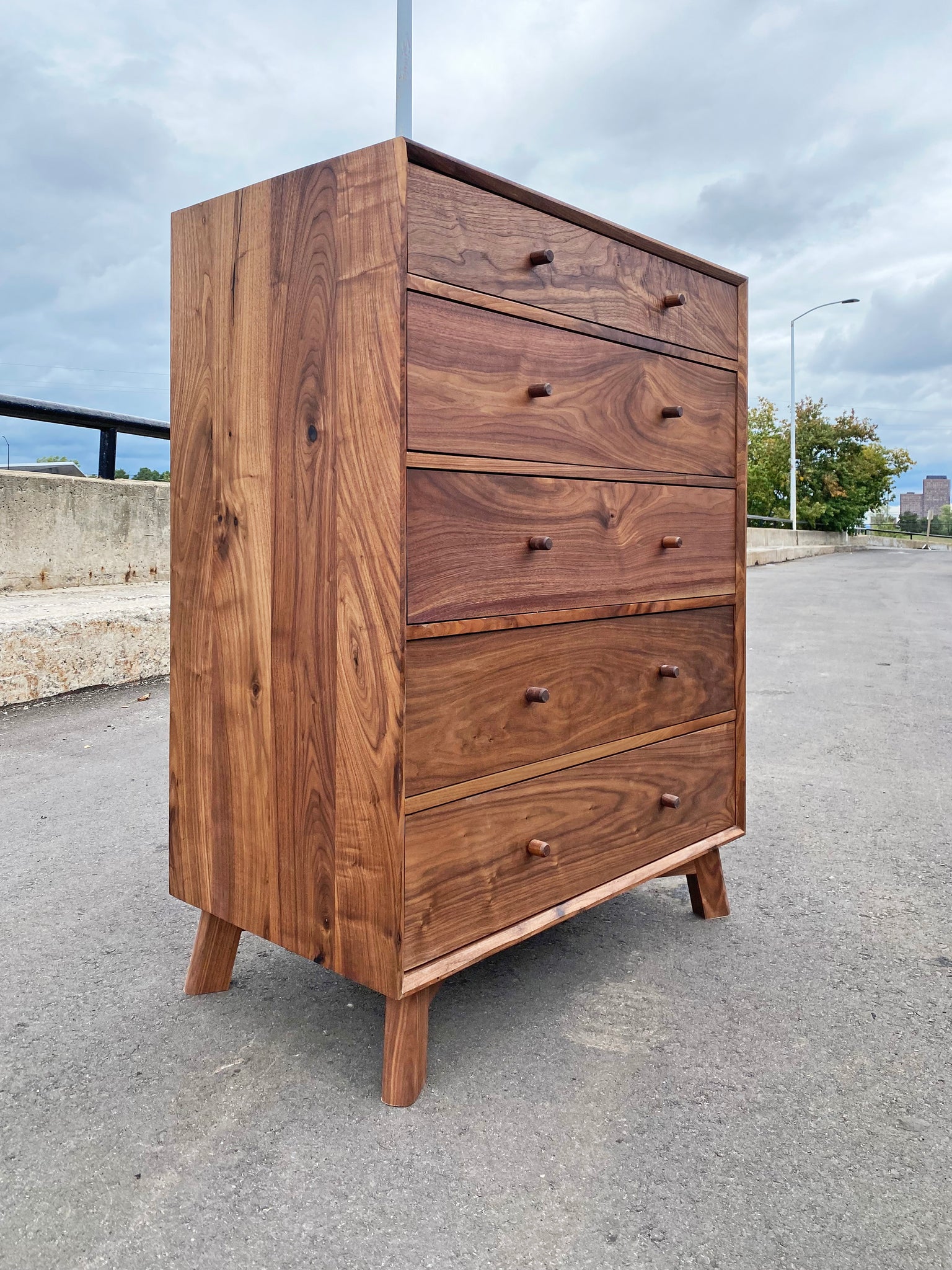 Mid Century Walnut Dresser - Tallboy na coille studio Mid Century Walnut Dresser - Tallboy na coille studio